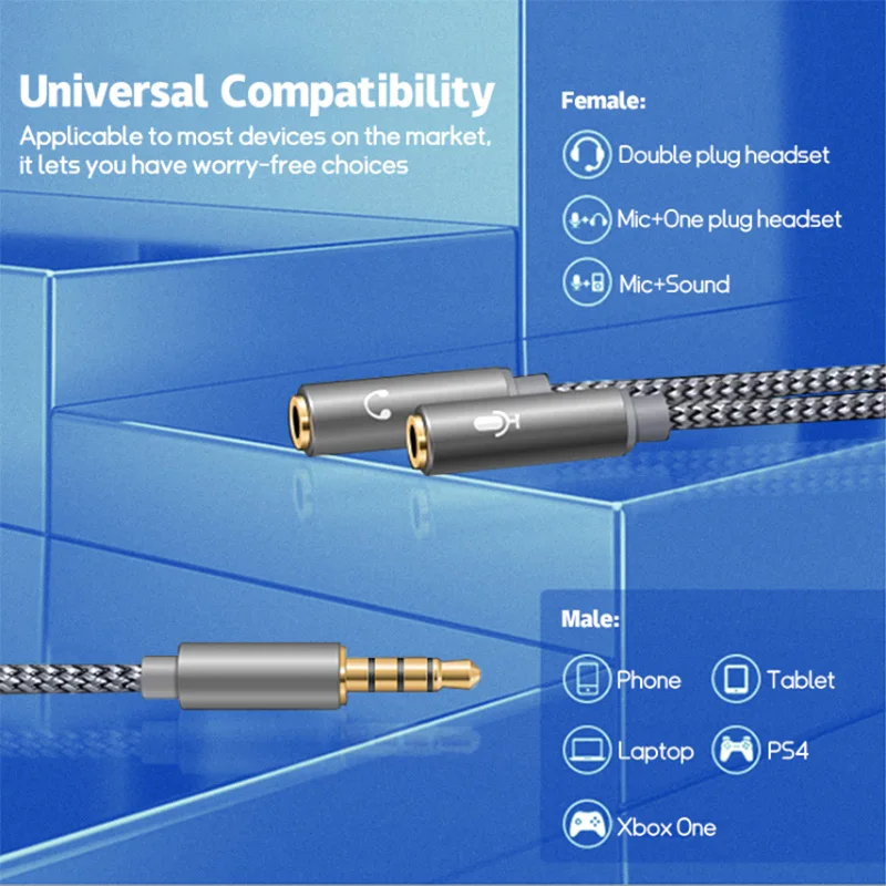 Divisor de Áudio para Headset  - Earphone Splitter Jack avaliação e preço