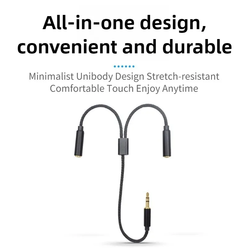 Divisor de áudio de 3,5 mm, 1  - Earphone Splitter Jack avaliação e preço